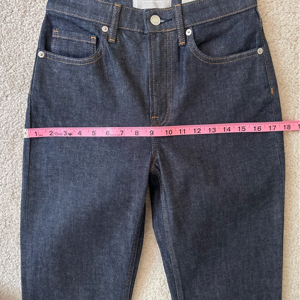 NWT EVERLANE SUPER STRAIGHT CUFFED DARK INDIGO JEANS SIZE 25 - Picture 4 of 8
